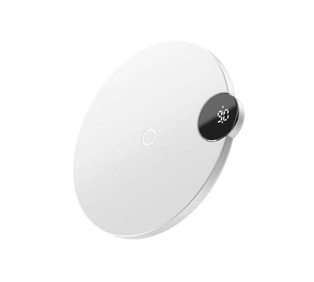 Беспроводное зарядное устройство Baseus Digtal LED Display Wireless Charger White (WXSX-02)