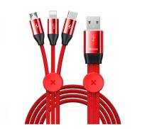 Кабель Baseus Car Co-Sharing 3-in-1 Cable 3.5A (1m) Red