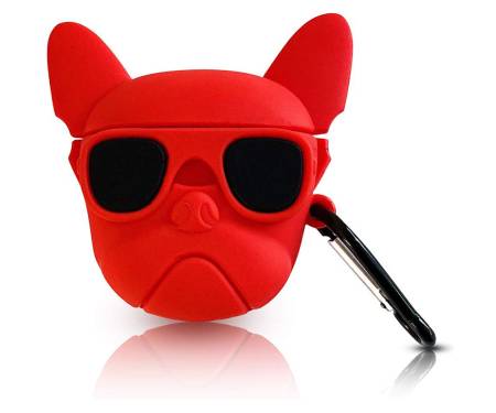 Чехол для Airpods Pro Silicon case с карабином Bulldog Red
