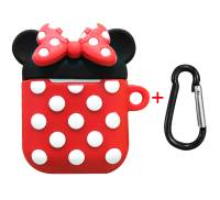 Чехол для Airpods Silicon case с карабином Minnie Mouse