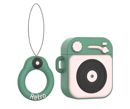 Чехол для Airpods Silicon case Gramophone Dark Green