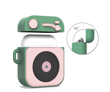 Чехол для Airpods Silicon case Gramophone Dark Green