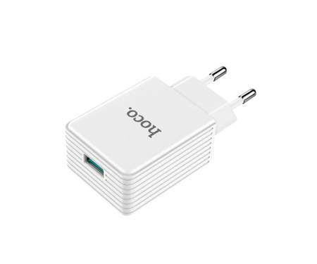 Сетевое зарядное устройство Hoco C34A Platium QC 3.0A 1 USB White