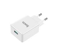 Сетевое зарядное устройство Hoco C34A Platium QC 3.0A 1 USB White
