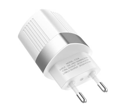 Сетевое зарядное устройство Hoco C55A Energy dual port charger (EU) White