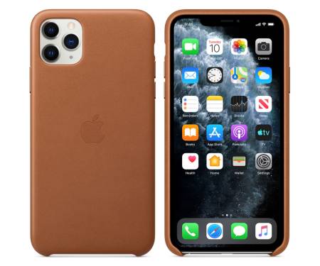 Чехол для Apple iPhone 11 Pro Max Leather Case Saddle Brown (MX0D2)