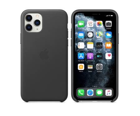 Чехол для Apple iPhone 11 Pro Leather Case Black (MWYE2)