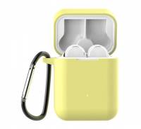 Чехол для Redmi AirDots Pro Silicon case с карабином Light Yellow