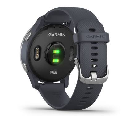 Смарт-часы Garmin Venu Silver Stainless Steel Bezel w. Granite Blue and Silicone B. (010-02173-01)