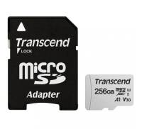 Карта памяти Transcend 256 GB microSDXC UHS-I U3 300S + SD Adapter TS256GUSD300S-A