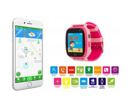 Смарт-часы AmiGo GO001 iP67 Pink 10