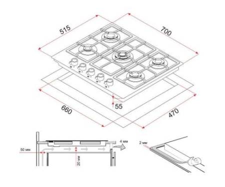Варочная поверхность PERFELLI HGG 71623 BL 4