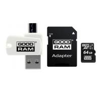 Карта памяти GOODRAM 64 GB microSDXC class 10 UHS-I All-in-One M1A4-0640R12