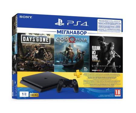 Игровая приставка SONY PlayStation 4 Slim 1Tb (Days Gone + God Of War + The Last of Us + PSPlus 3M) (9382102)