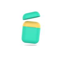 Чехол для Airpods AhaStyle Silicone Duo Case Mint Green/Yellow (AHA-01380-MMY)
