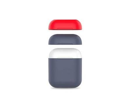 Чехол для Airpods AhaStyle Silicone Duo Case Navy Blue/Red (AHA-01380-NNR)
