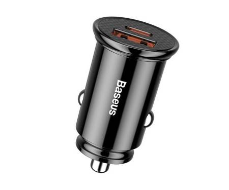Автомобильное зарядное устройство Baseus Circular Plastic PD3.0 QC 4.0 + 30W USB + Type-C (black)