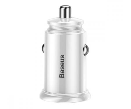 Автомобильное зарядное устройство Baseus Circular Plastic PD3.0 QC 4.0 + 30W USB + Type-C (white)