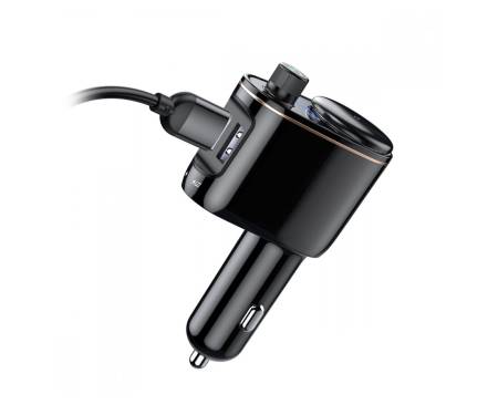 Автомобильное зарядное устройство Baseus Locomotive Bluetooth FM Launcher 3.4A 2USB Black (CCALL-RH01)