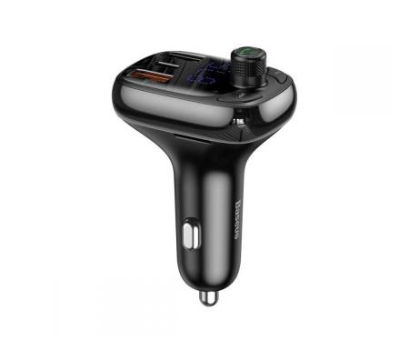 Автомобильное зарядное устройство Baseus S-13 Bluetooth FM Launcher 2USB + Type-C Black (CCTM-B01)