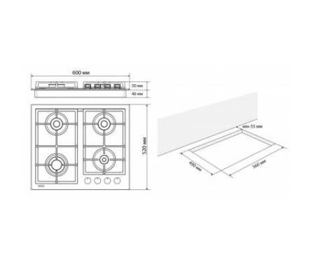 Варочная поверхность ELEYUS VITA 60 WH CF