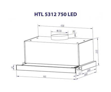 Вытяжка кухонная MINOLA HTL 5312 WH 750 LED