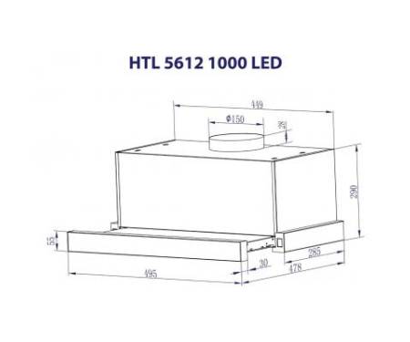 Вытяжка кухонная MINOLA HTL 5612 I 1000 LED