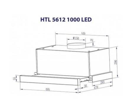 Вытяжка кухонная MINOLA HTL 5612 WH 1000 LED