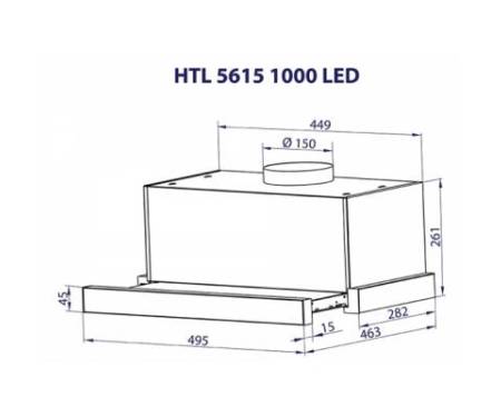 Вытяжка кухонная MINOLA HTL 5615 WH 1000 LED