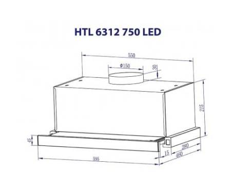 Вытяжка кухонная MINOLA HTL 6312 BL 750 LED