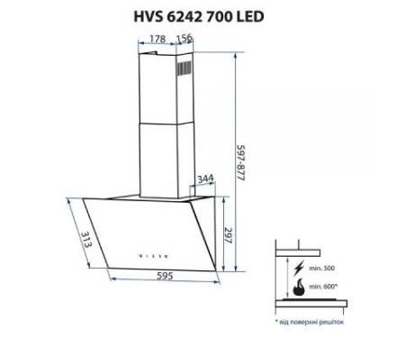 Вытяжка кухонная MINOLA HVS 6242 IV 700 LED