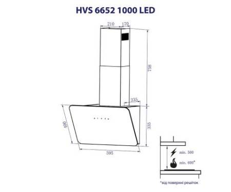 Вытяжка кухонная MINOLA HVS 6652 BL 1000 LED