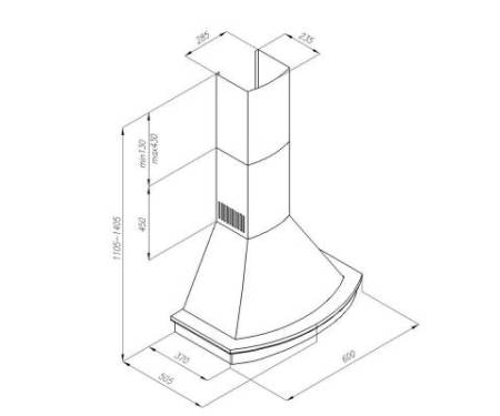 Вытяжка кухонная PERFELLI K 614 Black Country LED