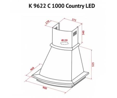 Вытяжка кухонная PERFELLI K 9622 C IV 1000 COUNTRY LED
