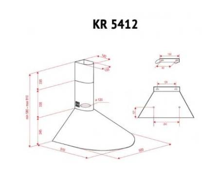 Вытяжка кухонная PERFELLI KR 5412 W LED