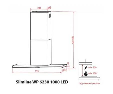 Вытяжка кухонная WEILOR Slimline WP 6230 SS 1000 LED