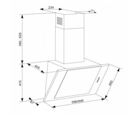 Вытяжка кухонная ELEYUS Titan A 800 LED SMD 60 WH (TitanA800LEDSMD60WH)