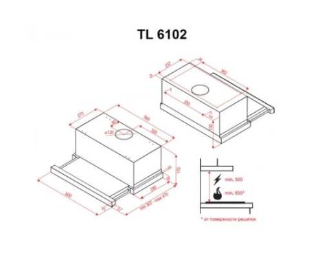 Вытяжка кухонная PERFELLI TL 6102 I