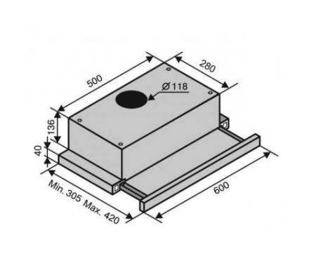 Вытяжка кухонная VENTOLUX GARDA 50 WH (750) SMD LED