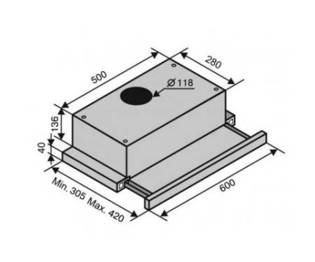Вытяжка кухонная VENTOLUX GARDA 60 WHG (750) SMD LED