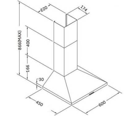Вытяжка кухонная PYRAMIDA KSX 60 WH (KSX60WH)