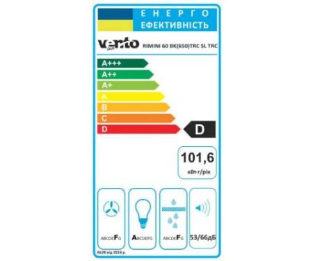Вытяжка кухонная VENTOLUX RIMINI 60 BK (650) TRC