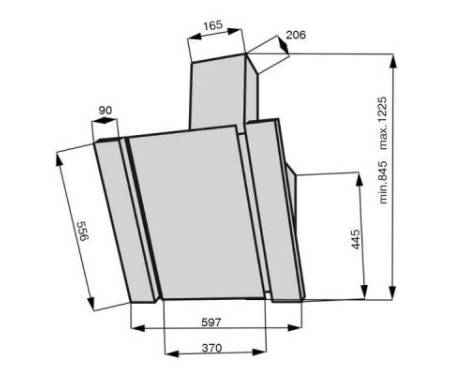 Вытяжка кухонная VENTOLUX VITTO 60 BK (1000) TRC MM