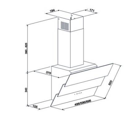 Вытяжка кухонная ELEYUS Fiona 700 60 BL