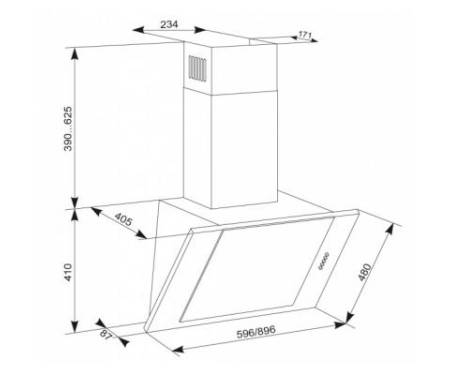Вытяжка кухонная ELEYUS Titan A 800 LED SMD 60 IS+BL