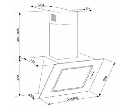 Вытяжка кухонная ELEYUS Venera A 1200 LED SMD 60 BL