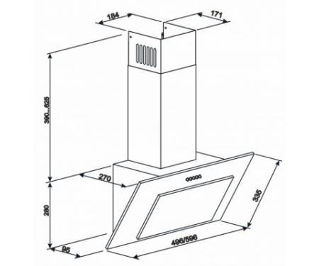 Вытяжка кухонная ELEYUS VERTICAL 1000 60 BL