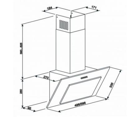 Вытяжка кухонная ELEYUS VERTICAL 1000 60 WH