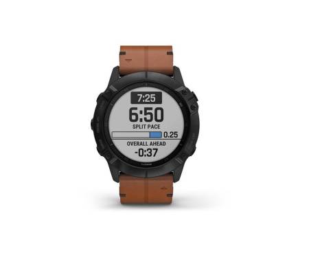 GARMIN Fenix 6X Pro Sapphire Black DLC with Chestnut Leather Band (010-02157-14/13)