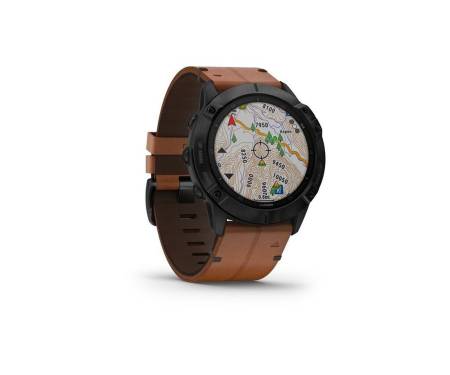 GARMIN Fenix 6X Pro Sapphire Black DLC with Chestnut Leather Band (010-02157-14/13)